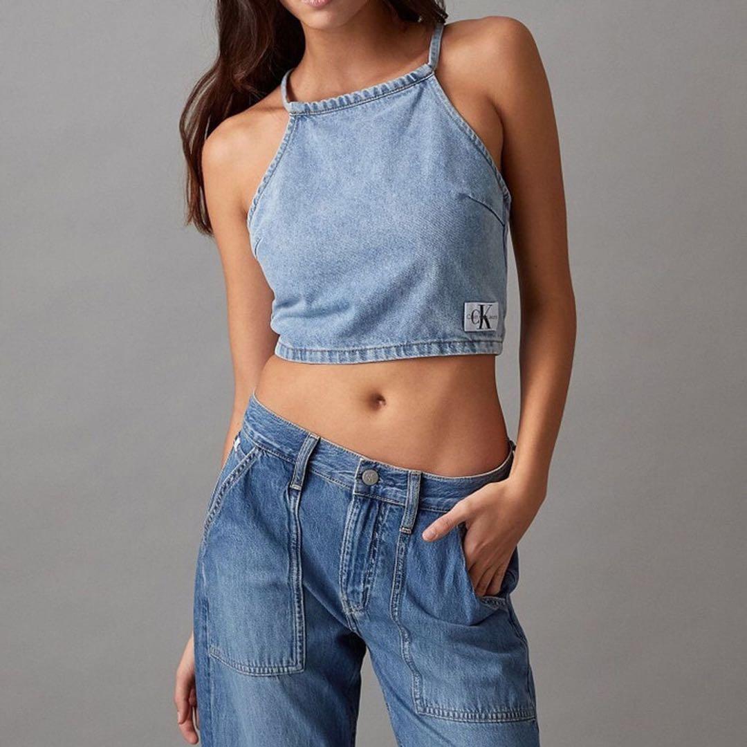 CKJ バックレスデニムタンクトップ