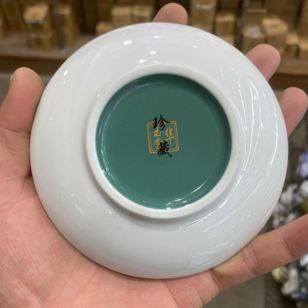 中国茶器 錦繡蓮花牡丹蓋碗 景徳镇 蓋付き茶器 飲茶食器 煎茶具 未使用品