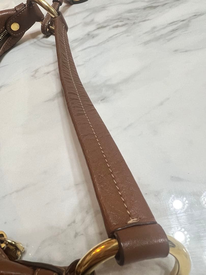 PRADA ブラウン　レザー ハンドバッグ