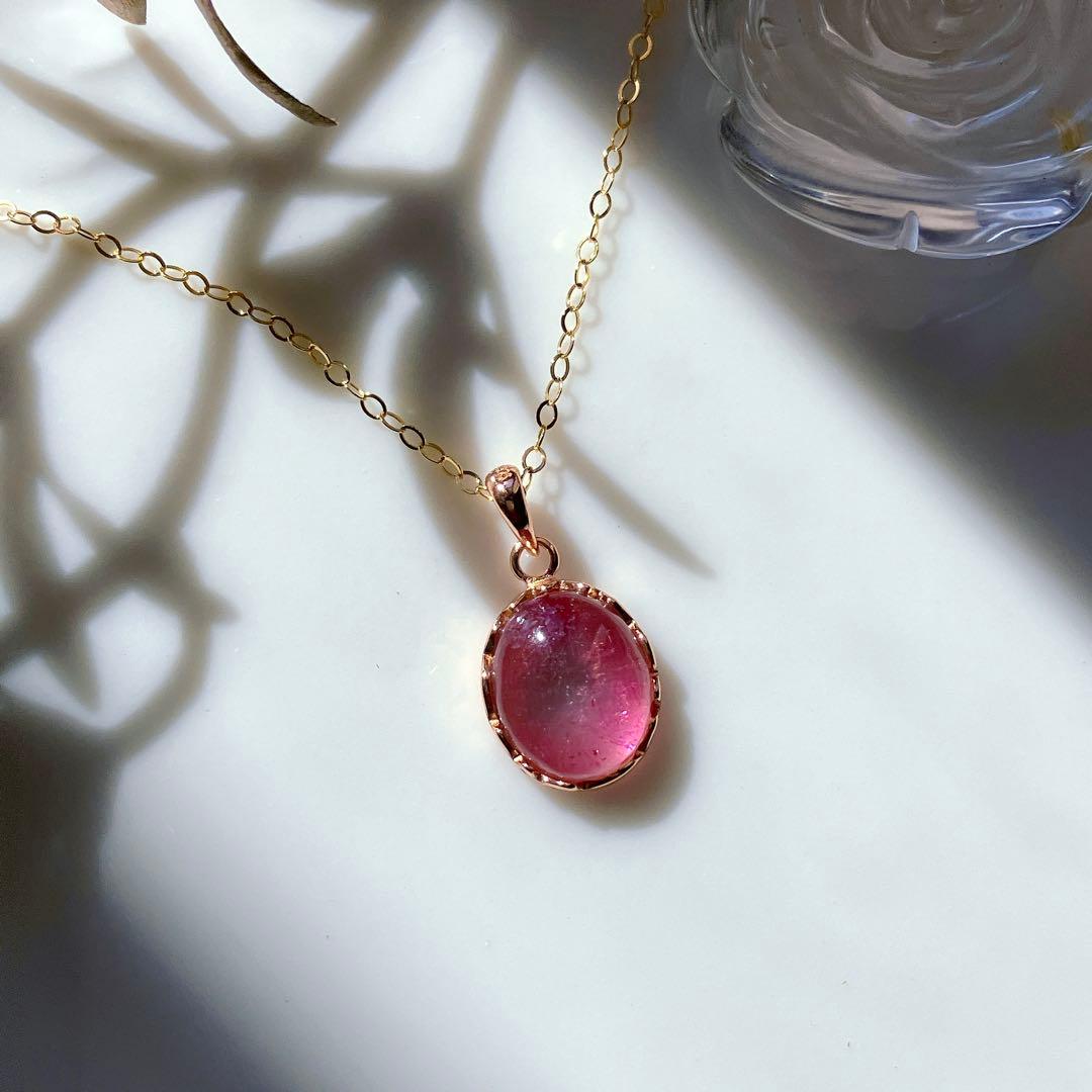 希少✧ピンク/ブルー✧大粒バイカラートルマリンネックレストップ✧ウォーターメロン