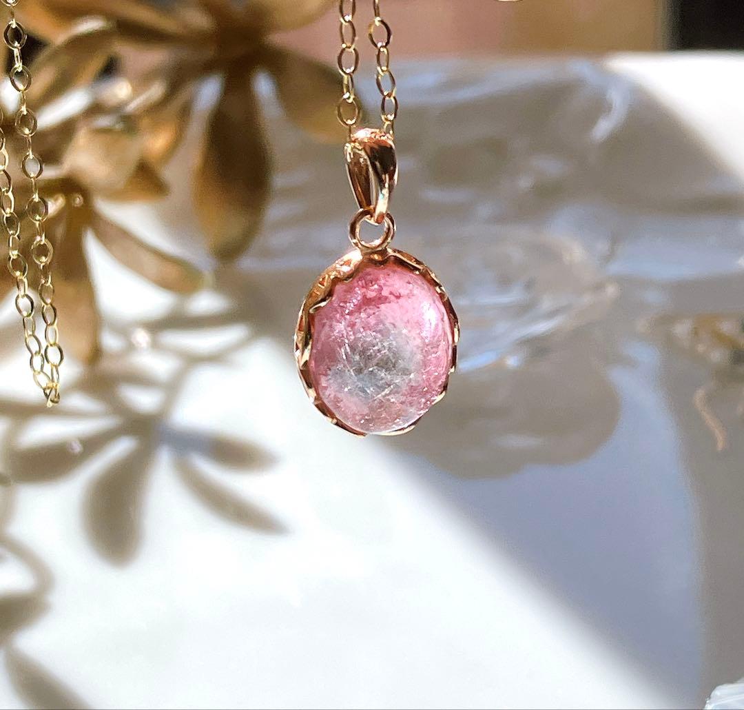 希少✧ピンク/ブルー✧大粒バイカラートルマリンネックレストップ✧ウォーターメロン