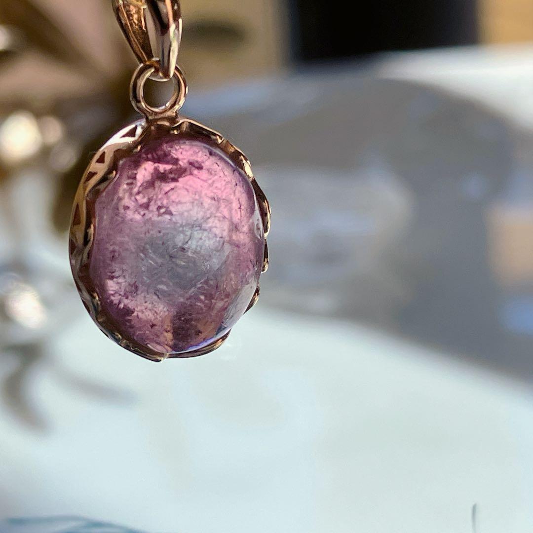 希少✧ピンク/ブルー✧大粒バイカラートルマリンネックレストップ✧ウォーターメロン