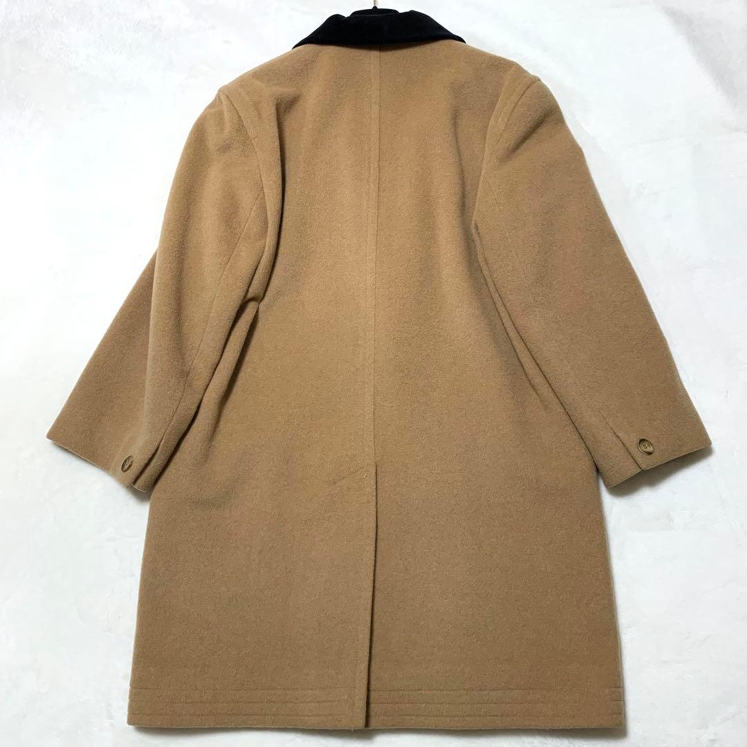 最高級 JAEGER イエガー 英国製 コート キャメル100% ベロア襟