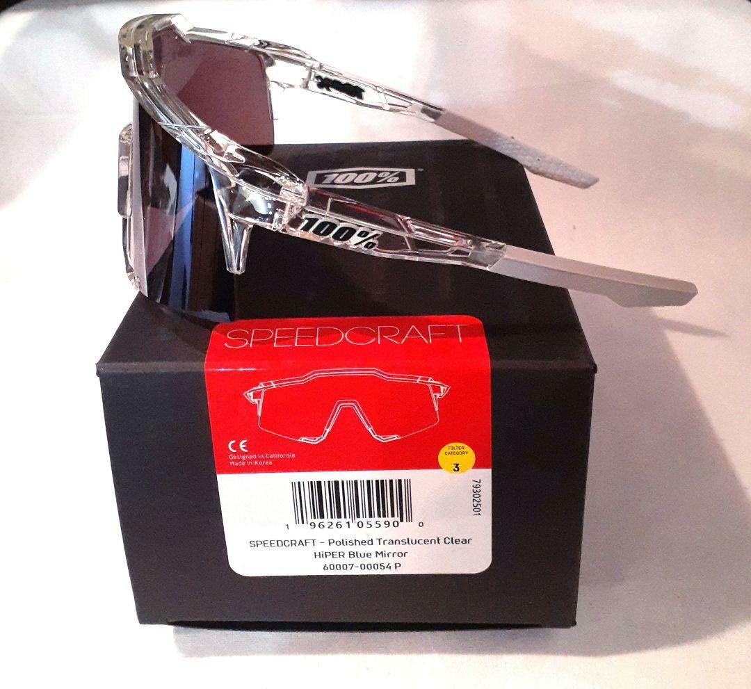 100% SPEEDCRAFT クリア ブルー ワンハンドレッド サングラス