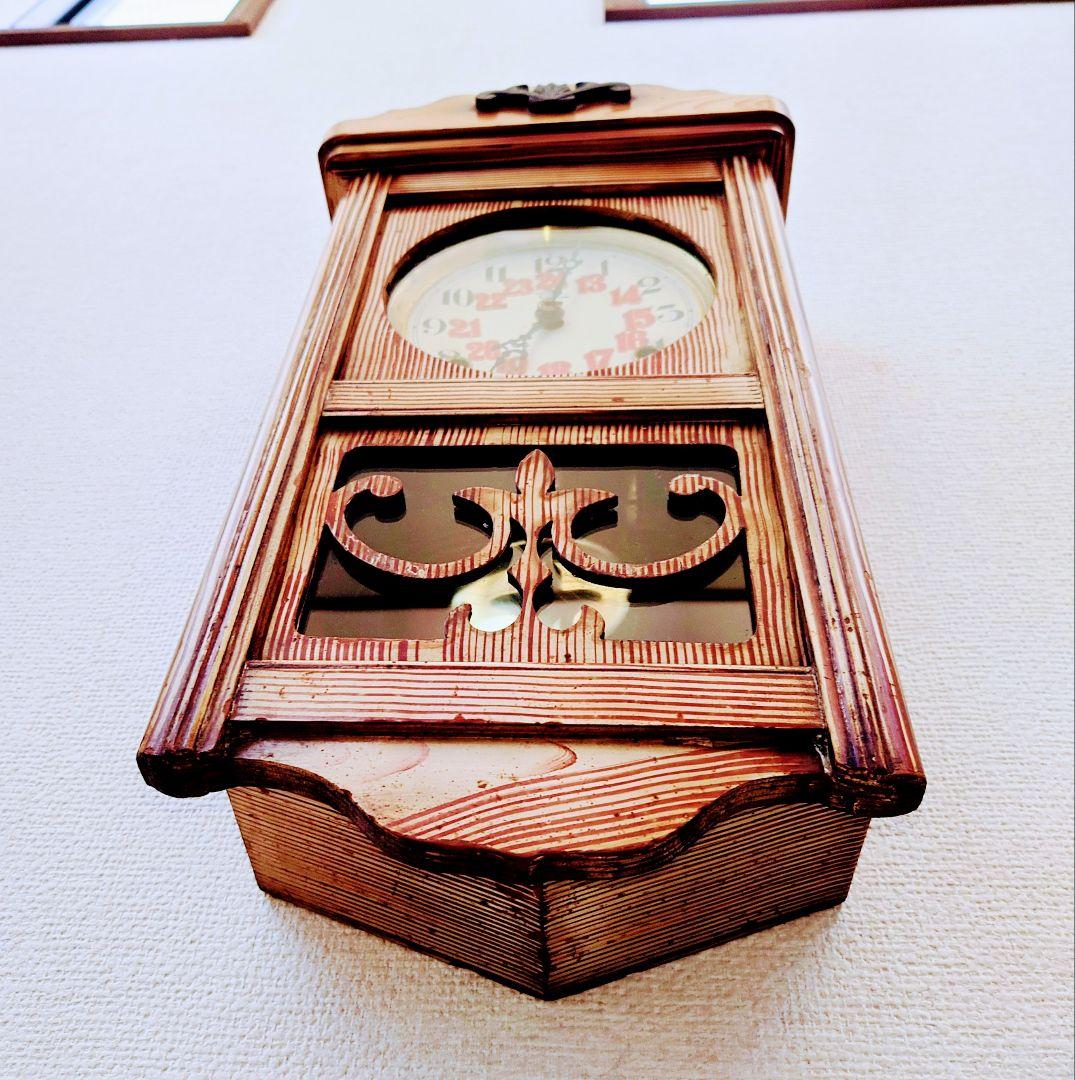 専用〈完動・美品〉鯱鉾印時計社　宮型ゼンマイ式振り子時計　ボンボン時計　古時計