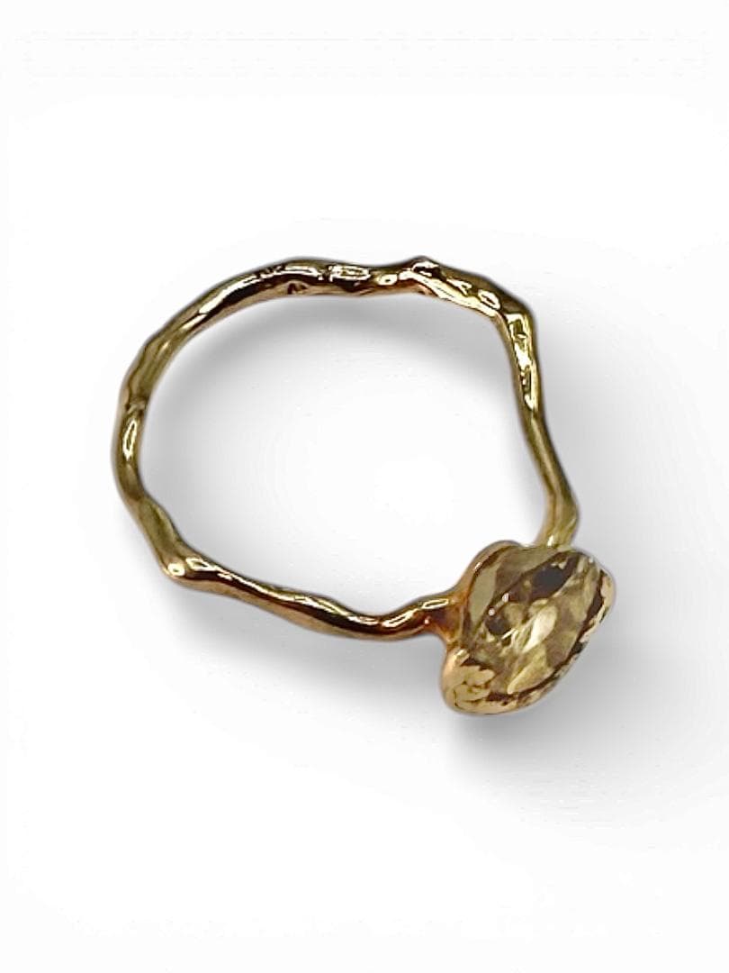 conoa K10 天然石リング 8号 シトリン citrine ひとしずく