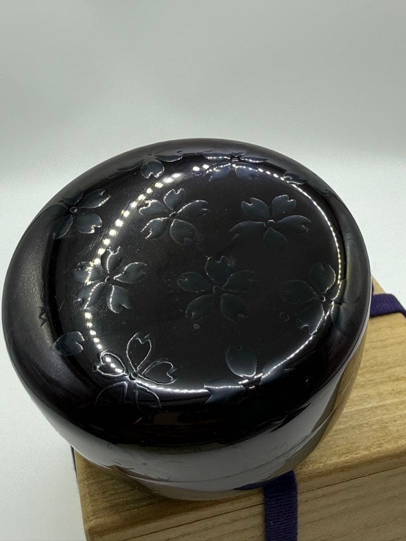 お茶道具輪島漆塗り棗 木箱付き