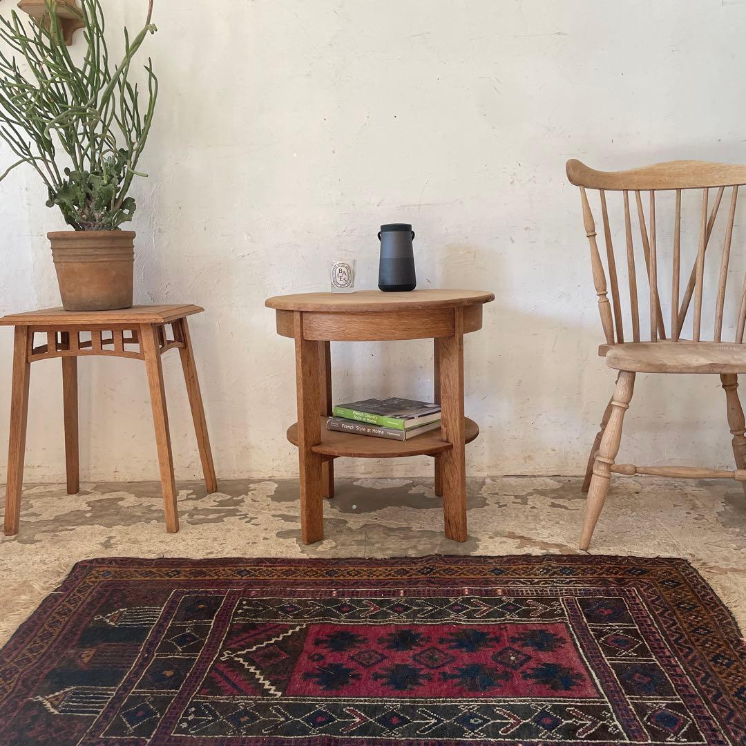 ビンテージ　ラウンドサイドテーブル ローテーブル　コーヒーテーブル　剥離