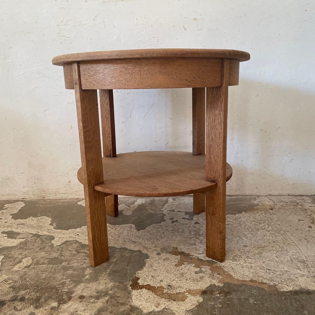 ビンテージ　ラウンドサイドテーブル ローテーブル　コーヒーテーブル　剥離