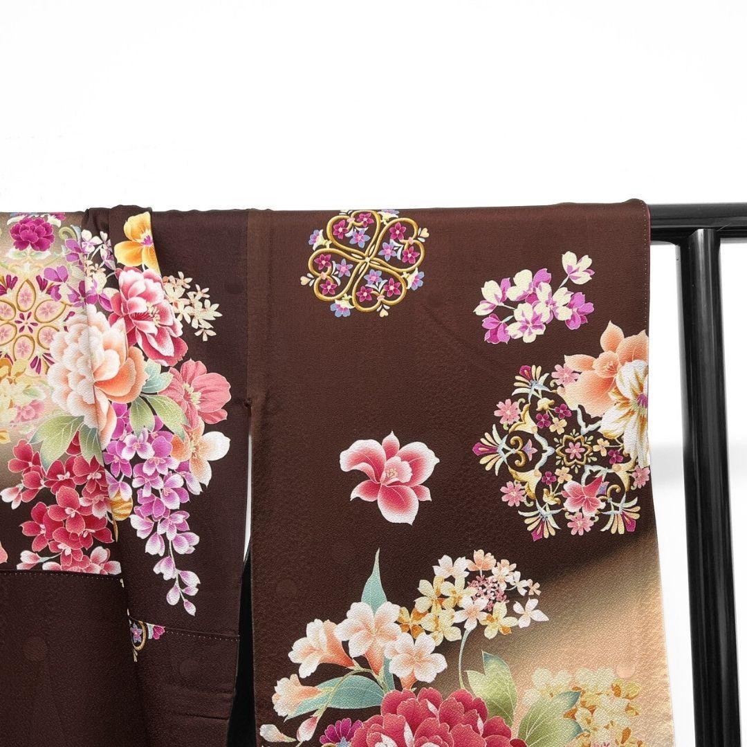 振袖　刺繍　牡丹　花紋　花模様　成人式 晴れの日 着物 045a p