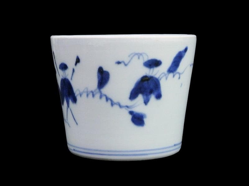 古伊万里　染付　朝顔の図　蕎麦猪口　C615AS-CXh