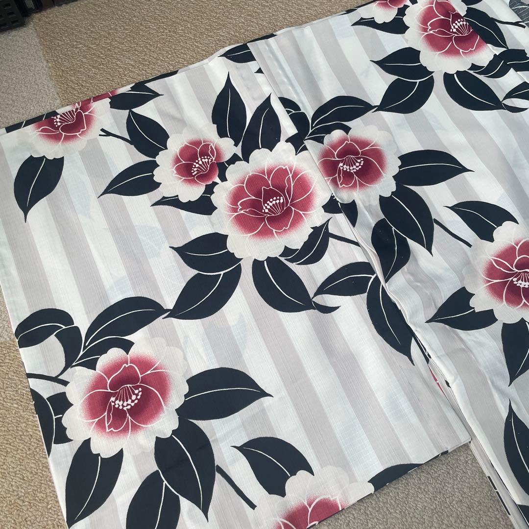 きものやまと キモノバイナデシコ 浴衣　帯　セット　モダン　ストライプ　ボーダー