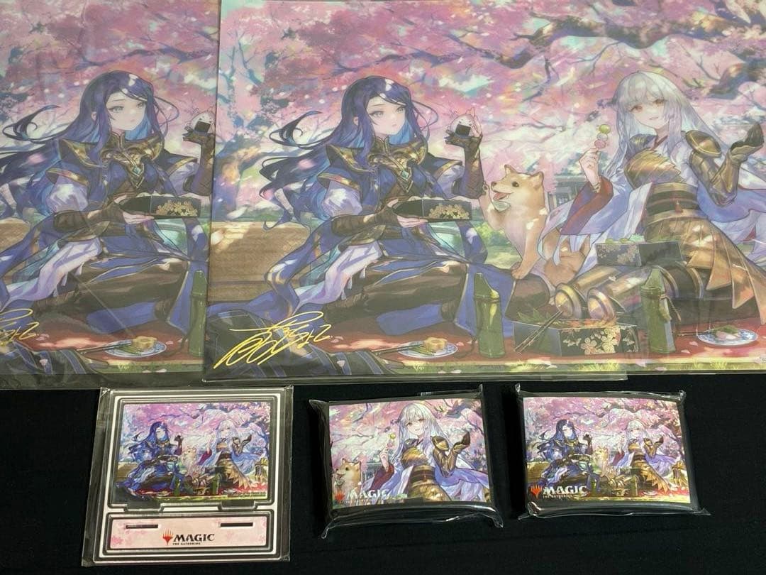 MTG 放浪皇のお花見キャンペーン ビジュアルボードxスリーブ２種xスタンド
