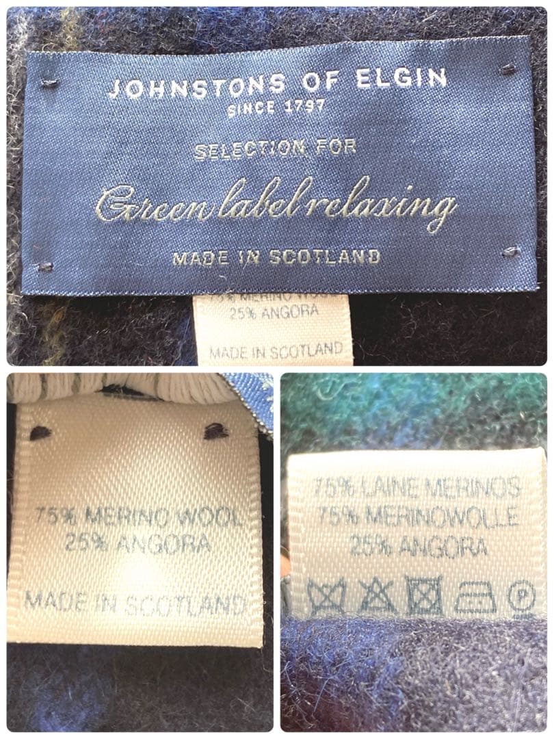 ユナイテッドアローズ別注　ジョンストンズ　タータンチェック柄　マフラー　美品