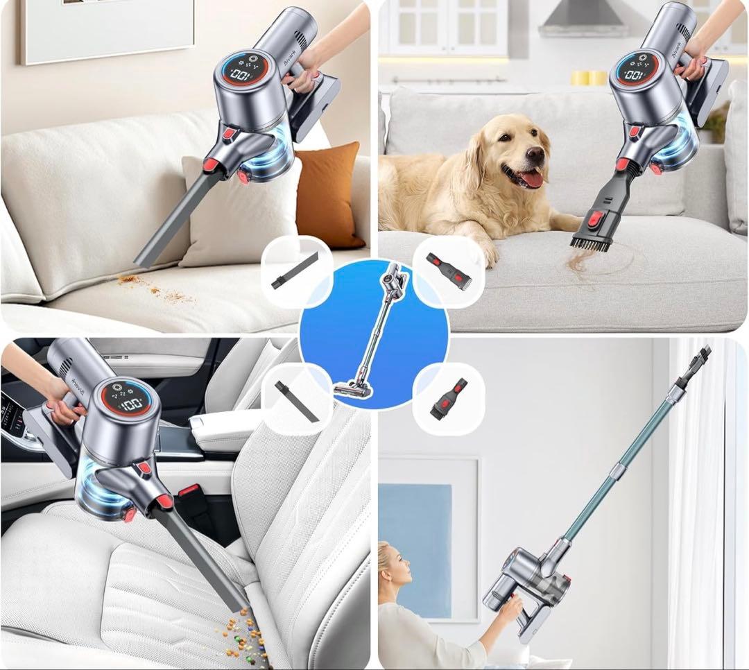 掃除機 コードレス【2025最新型!業界初 50000pa強力吸引　Bivark