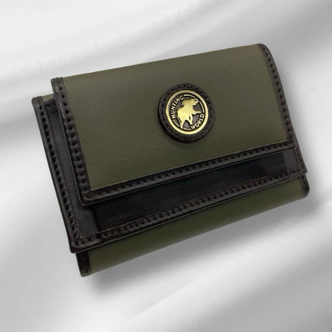 【美品】 ハンティングワールド コンパクトウォレット 折り財布 w2
