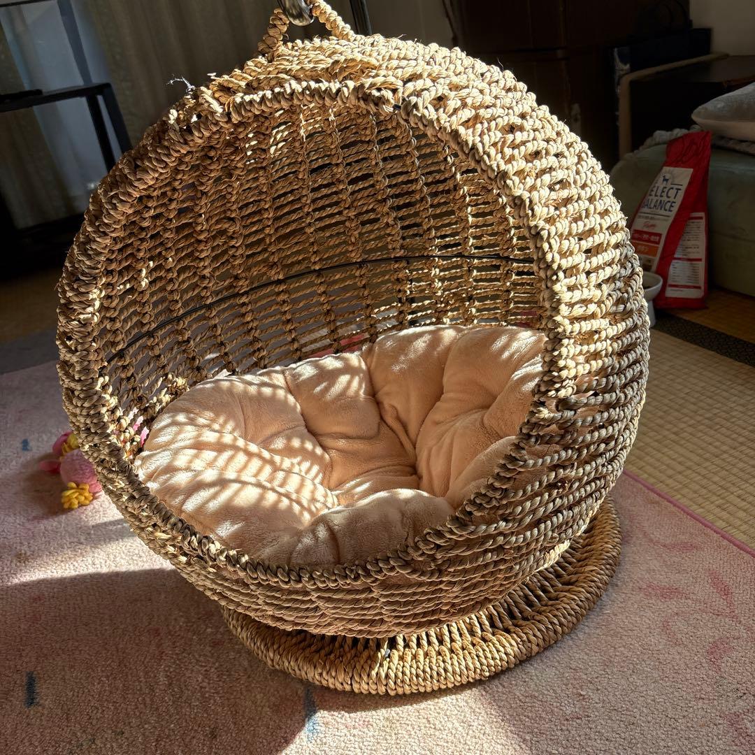 ラタン風キャットベッド ハンモック型