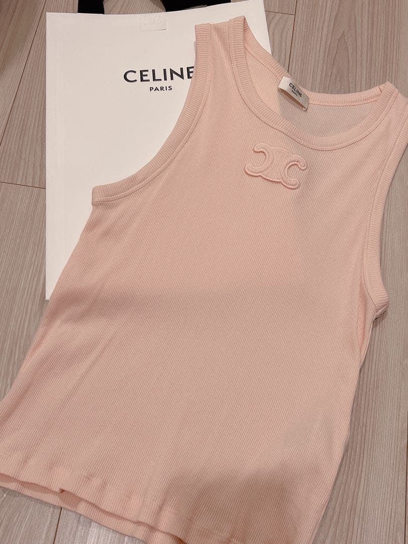 セリーヌ　トリオンフ タンクトップ / リブ編みシルクジャージー