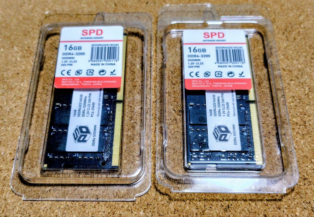 SPD DDR4-3200 SODIMM 32GB(16GBx2枚) CL22