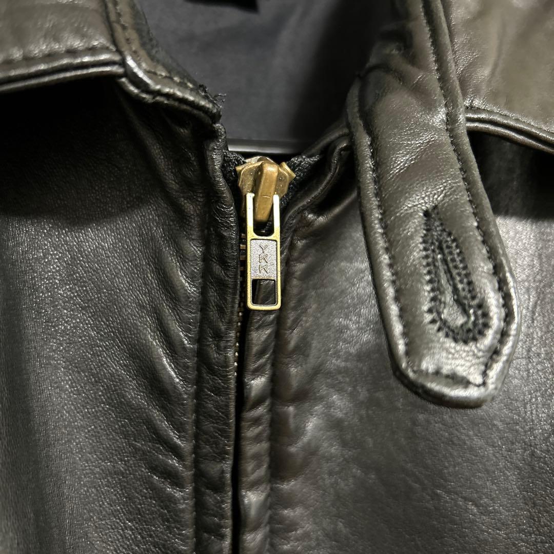 ポルトガル製XL ポロラルフローレン レザースイングトップジャケット ポニー無し