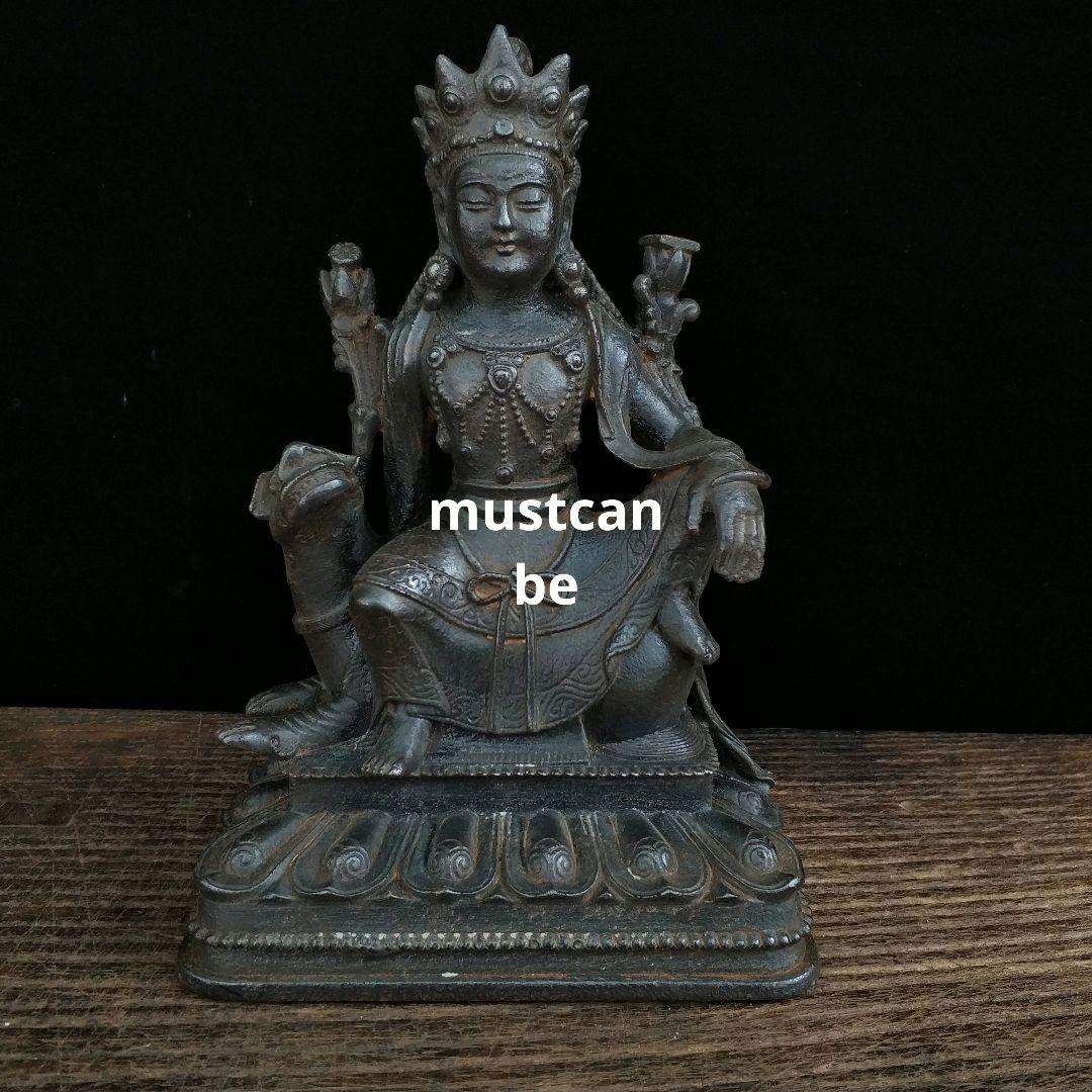 鉄器 仏像 文殊菩薩 茶室 仏堂 書斎 工芸品 置物