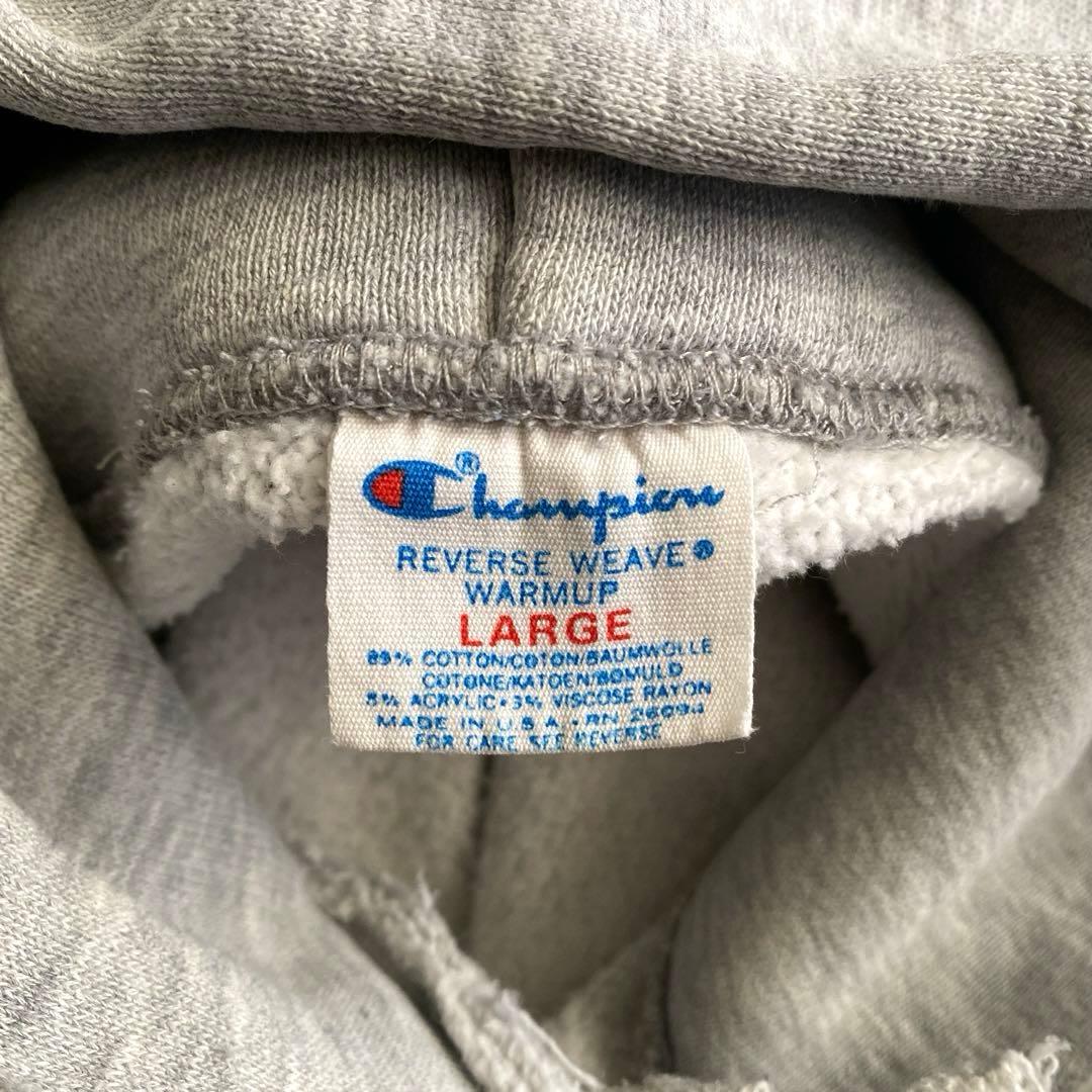 悶絶80sチャンピオン染込みウイングフット4段リバースウィーブUSA製パーカーL