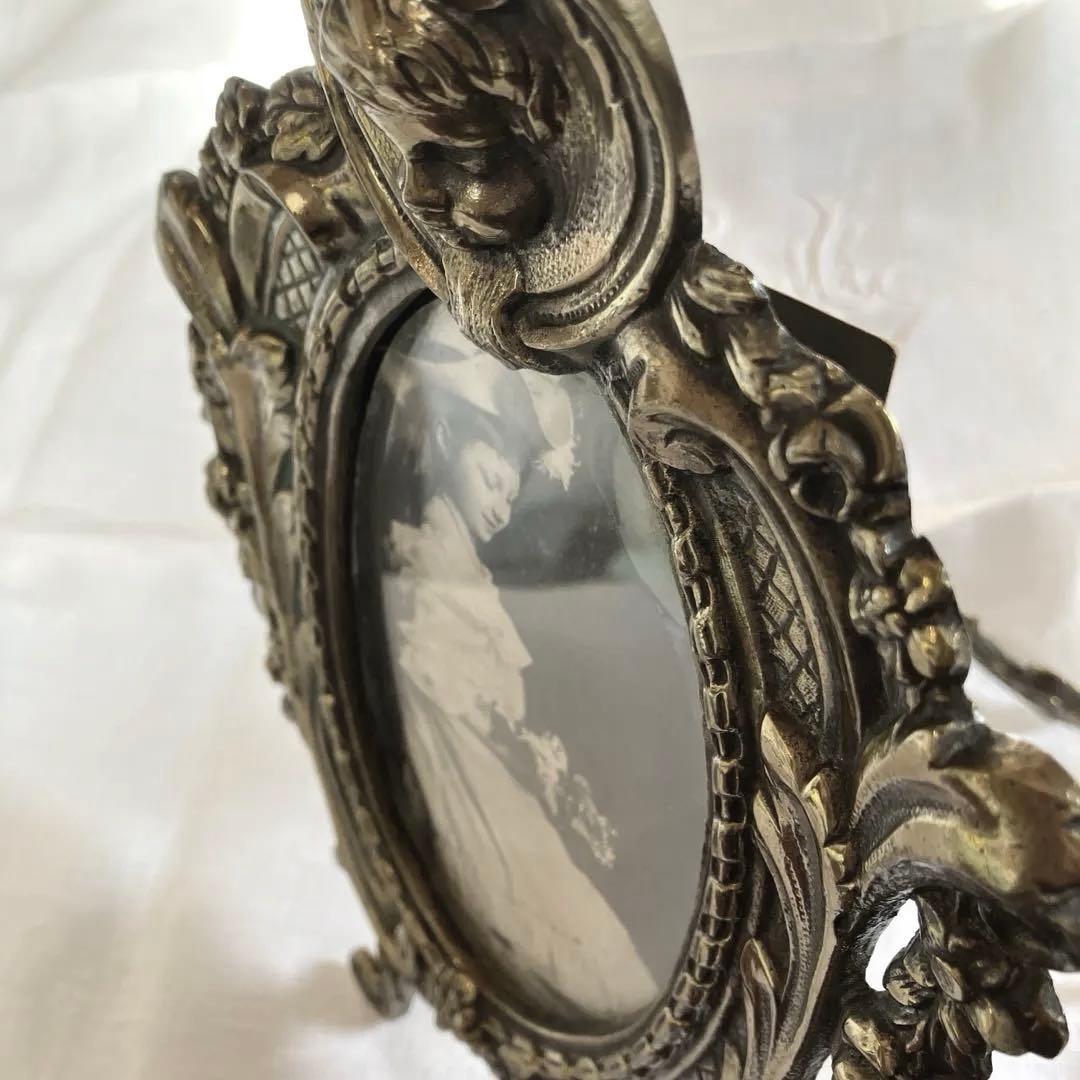 フランスアンティークフレーム　天使エンジェル 真鍮　ポストカード付き