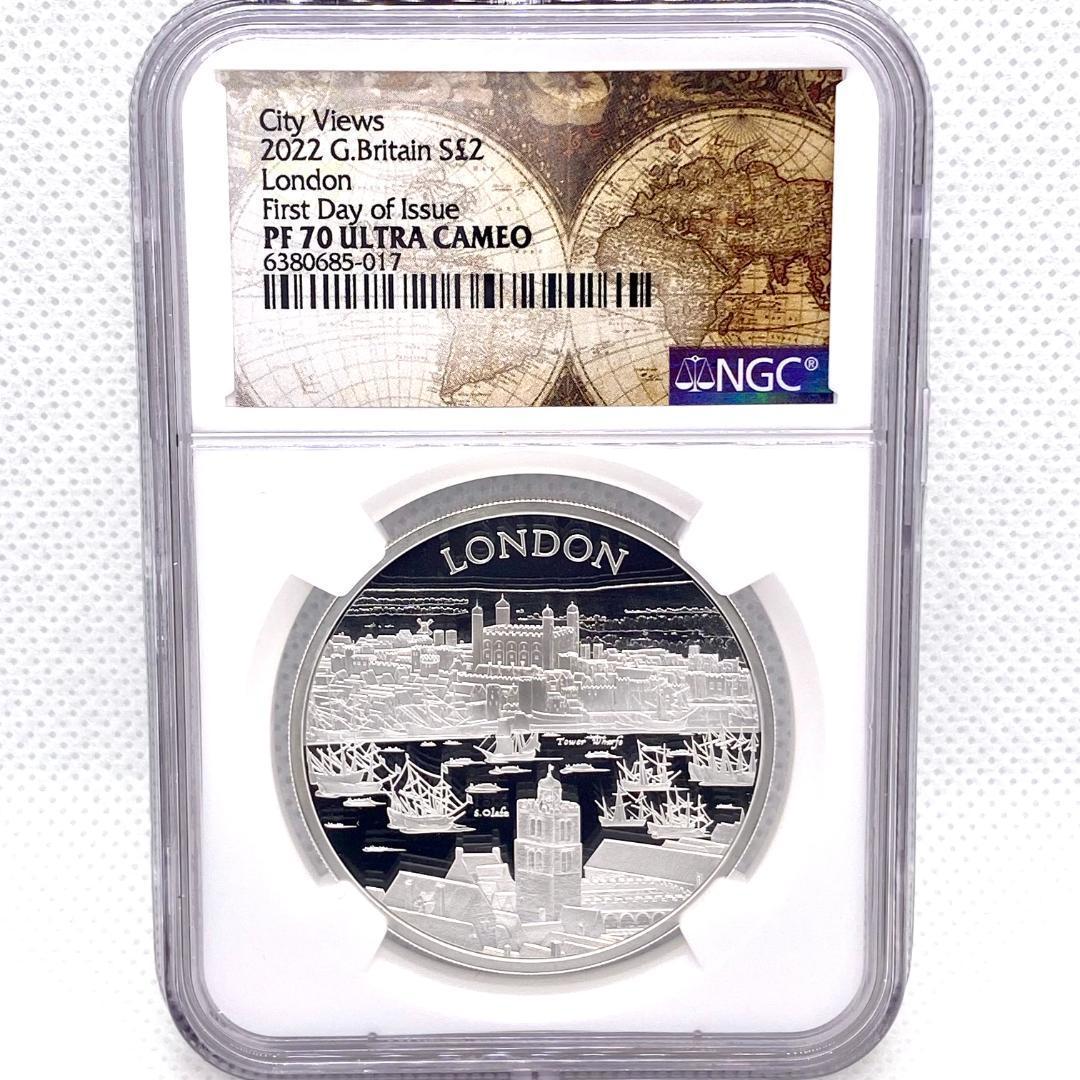 希少！都市景観！2022 イギリス 銀貨 NGC PF70UC FDOI