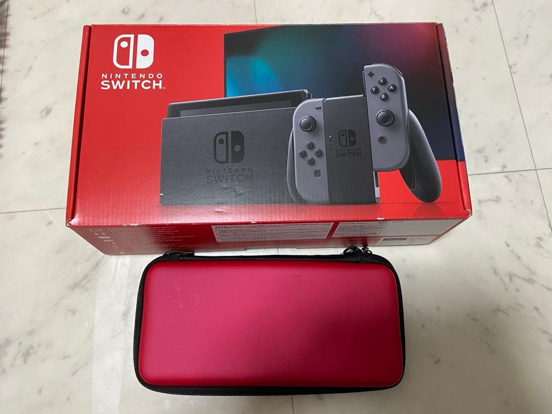 Nintendo Switch グレー 本体+ソフト2本、ケース