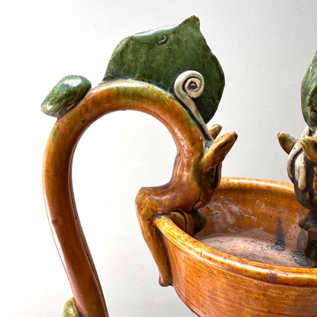 唐三彩 壺 双耳 唐物 装飾 中国美術 中国古玩 骨董