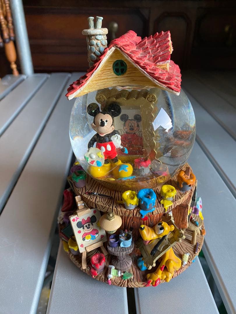 ディズニー　オルゴール付スノードーム　ミッキーマウス レア