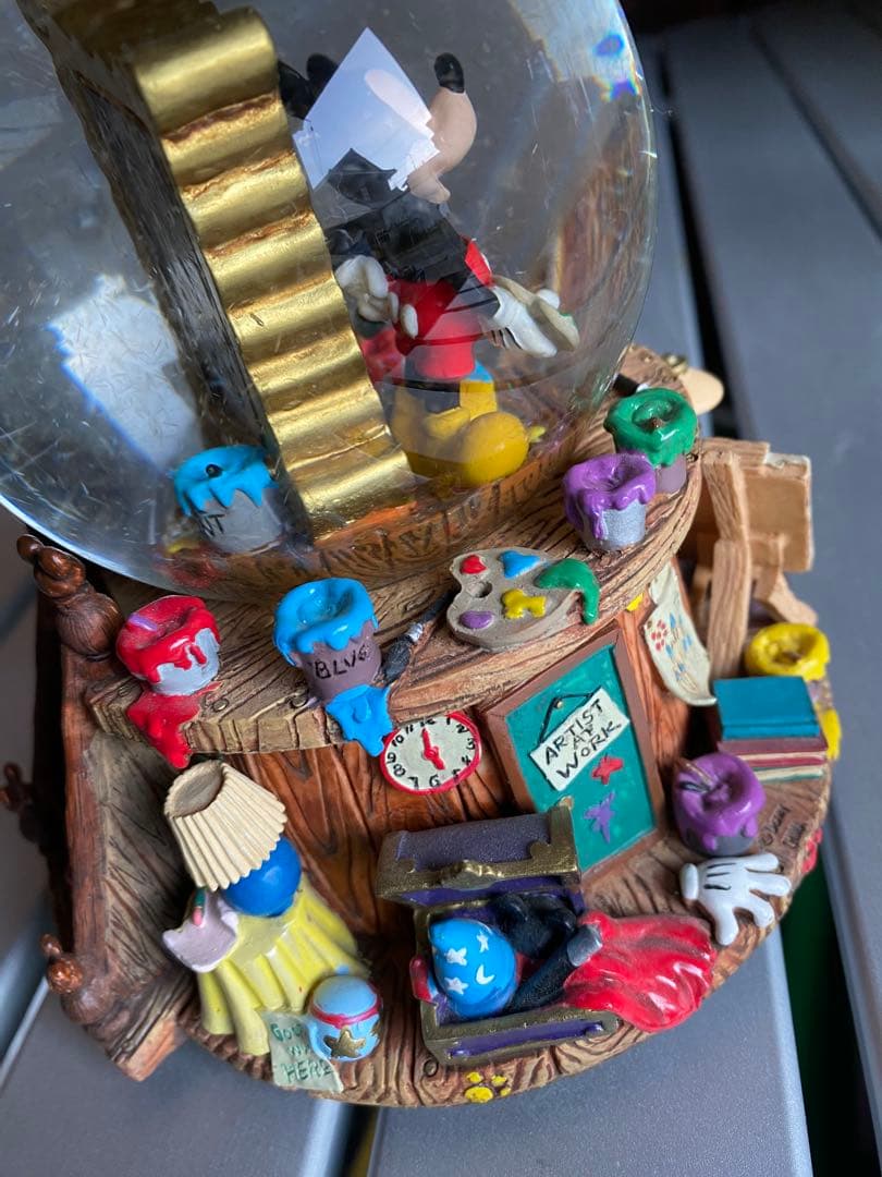 ディズニー　オルゴール付スノードーム　ミッキーマウス レア