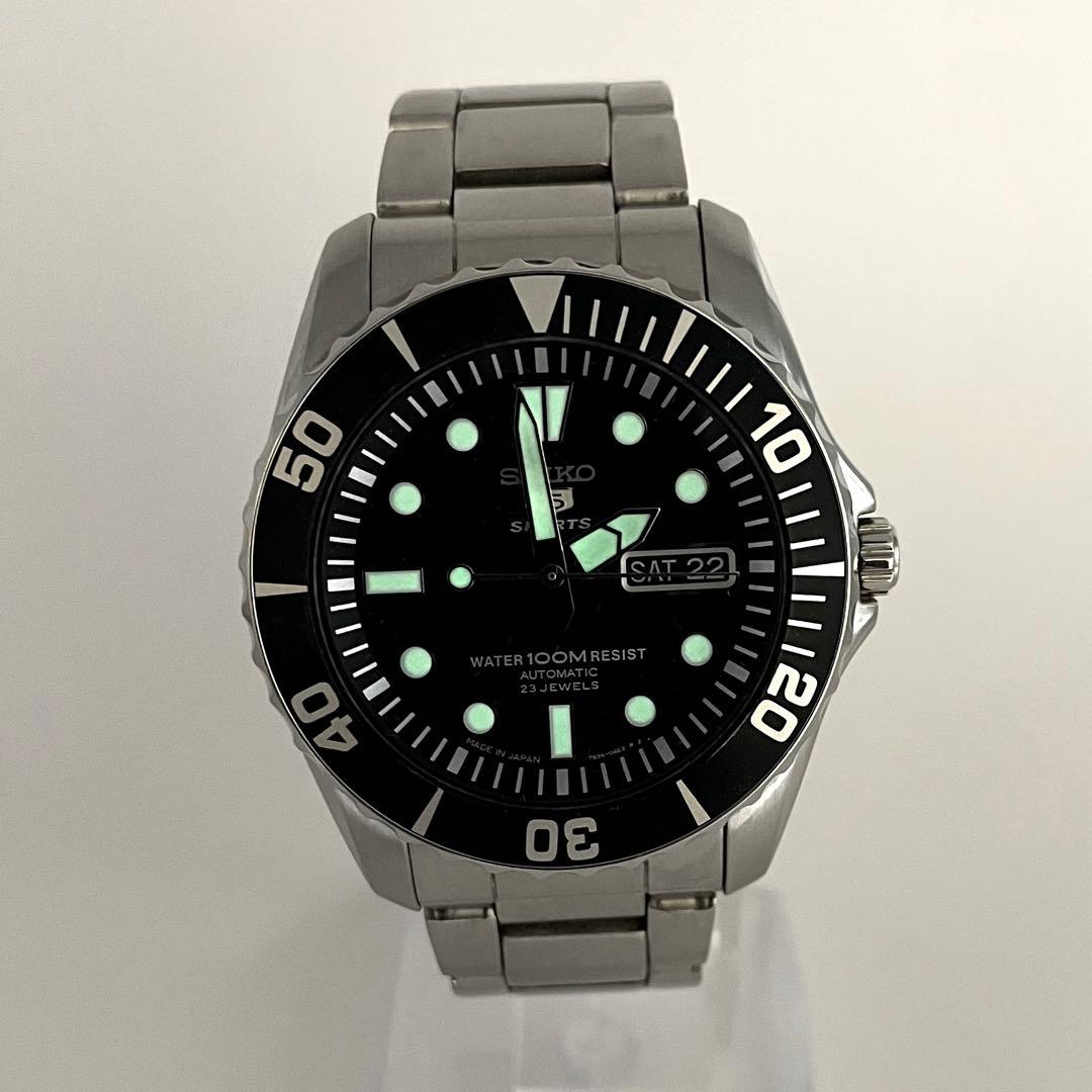 【美品】SEIKO5 自動巻き ダイバーズ 7S36-03C0 日本製