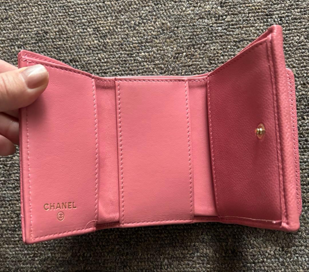 CHANEL ボーイシャネル 三つ折り財布 ピンク