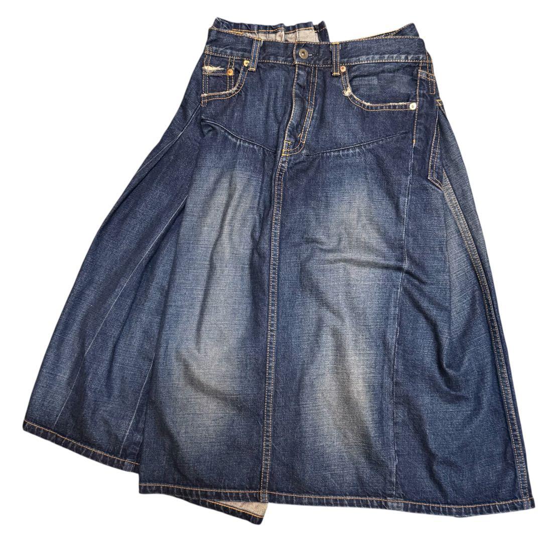 希少 人気 ジュンヤワタナベ 変形 デニムスカート ドッキング