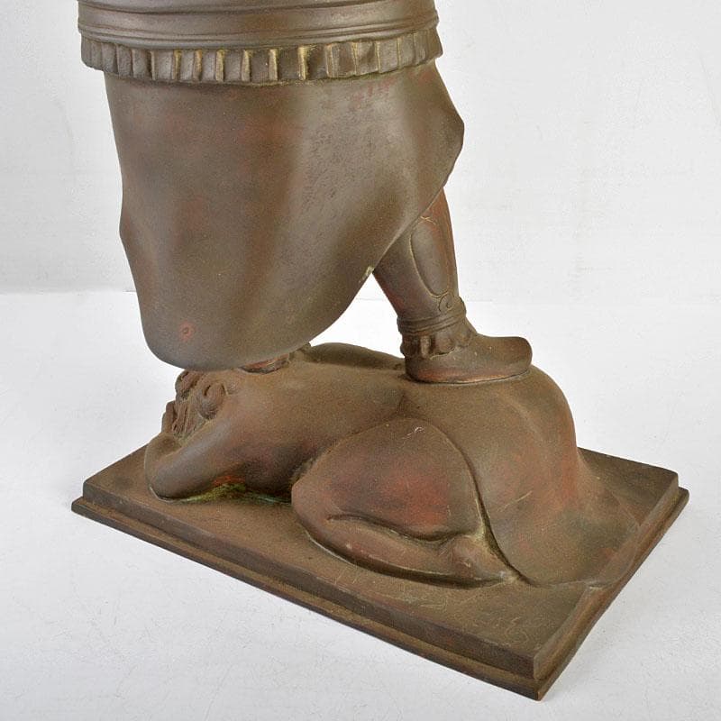 仏教美術　古銅　毘沙門天　仏像　置物　G　R4843B