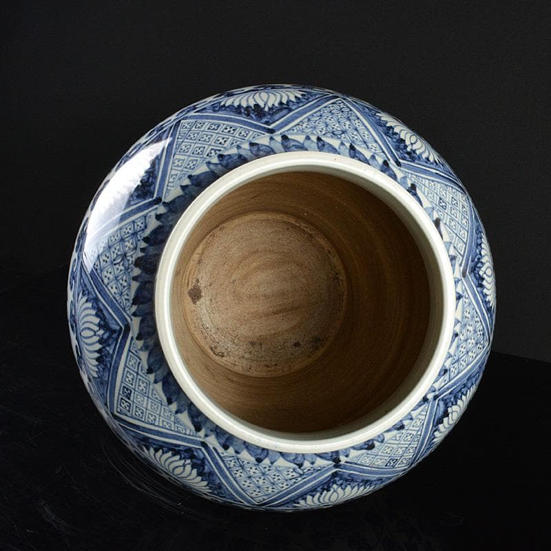 中国　青花　獅子花卉文瓶　壷　V　R6208F