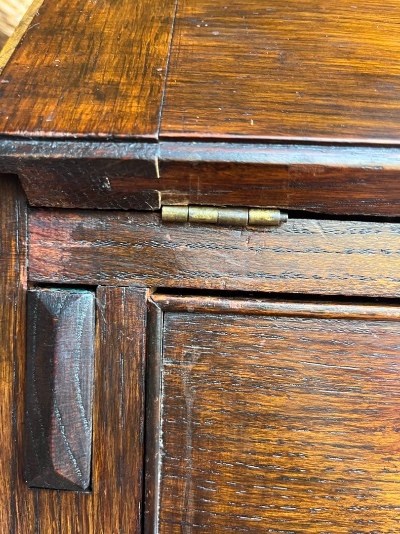 英国 アンティーク家具 ライティングビューロー オーク 1920年代 真鍮