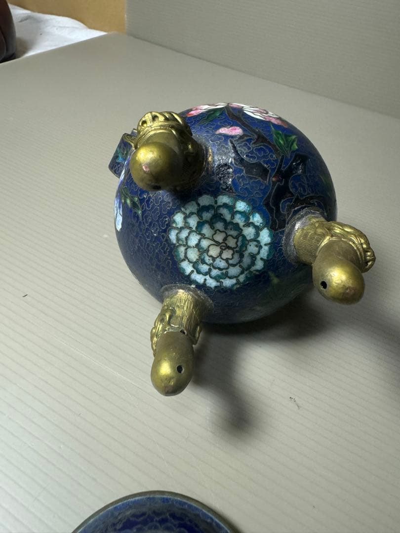 2096 七宝焼　景泰藍　香炉　時代物