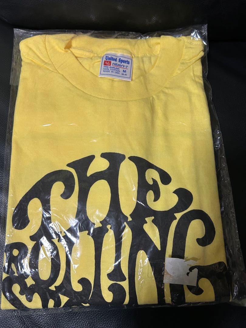 未開封　ローリングストーンズ　Ｔシャツ　ヴィンテージ　黄色　ツアーＴ