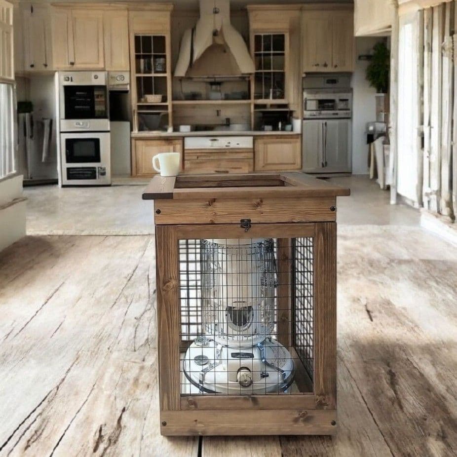 ◎アラジンストーブ用ブルーフレーム◎アイアン&ウッドストーブガード◎