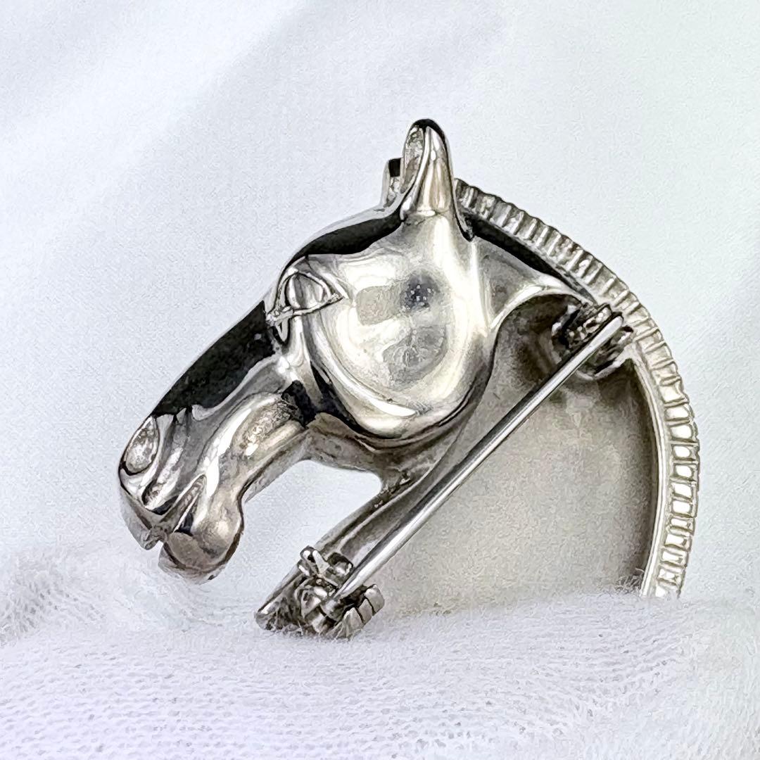 美品✨エルメス ブローチ ホースヘッド シュバル シルバー