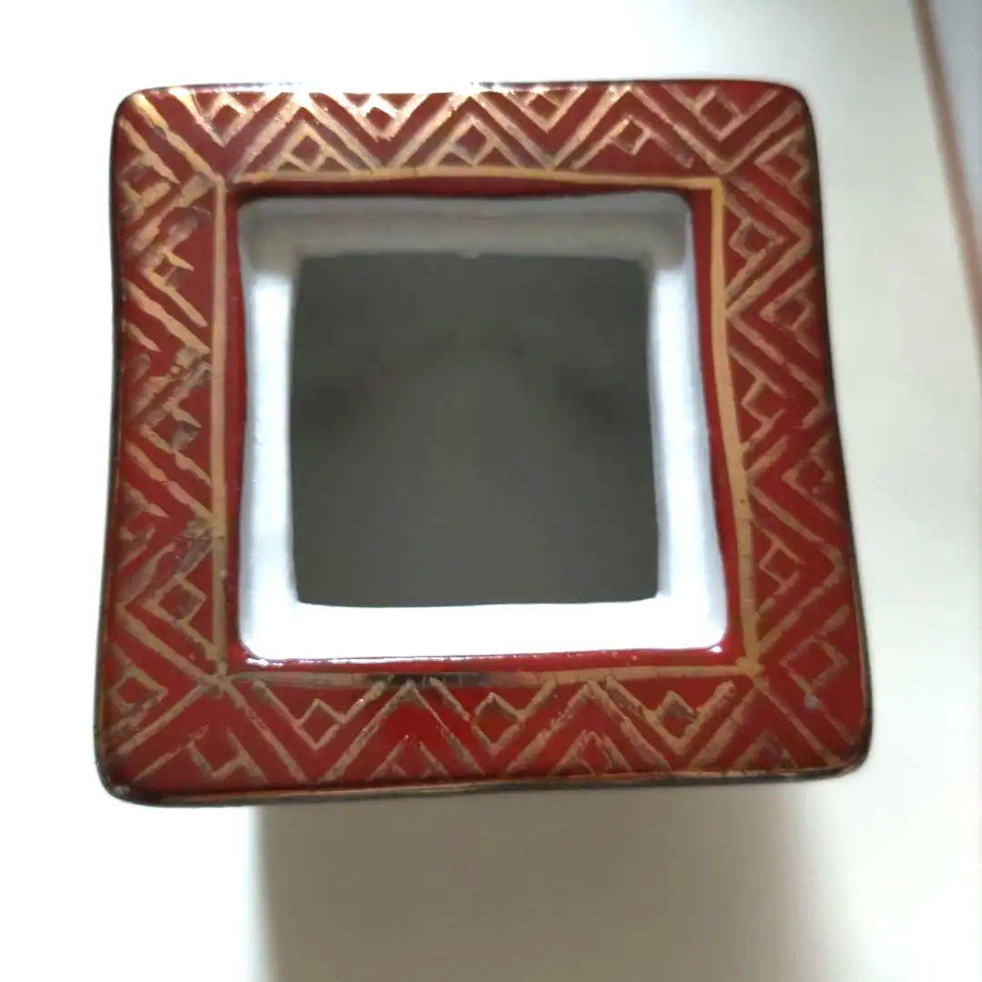 九谷焼　宝岳　ミニ　香炉　青粒金彩　梅 　アンティーク　レア