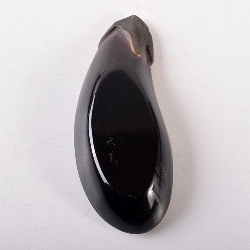 茶道具　大真作　乾漆　内金塗　茄子香合　共箱　V　8199