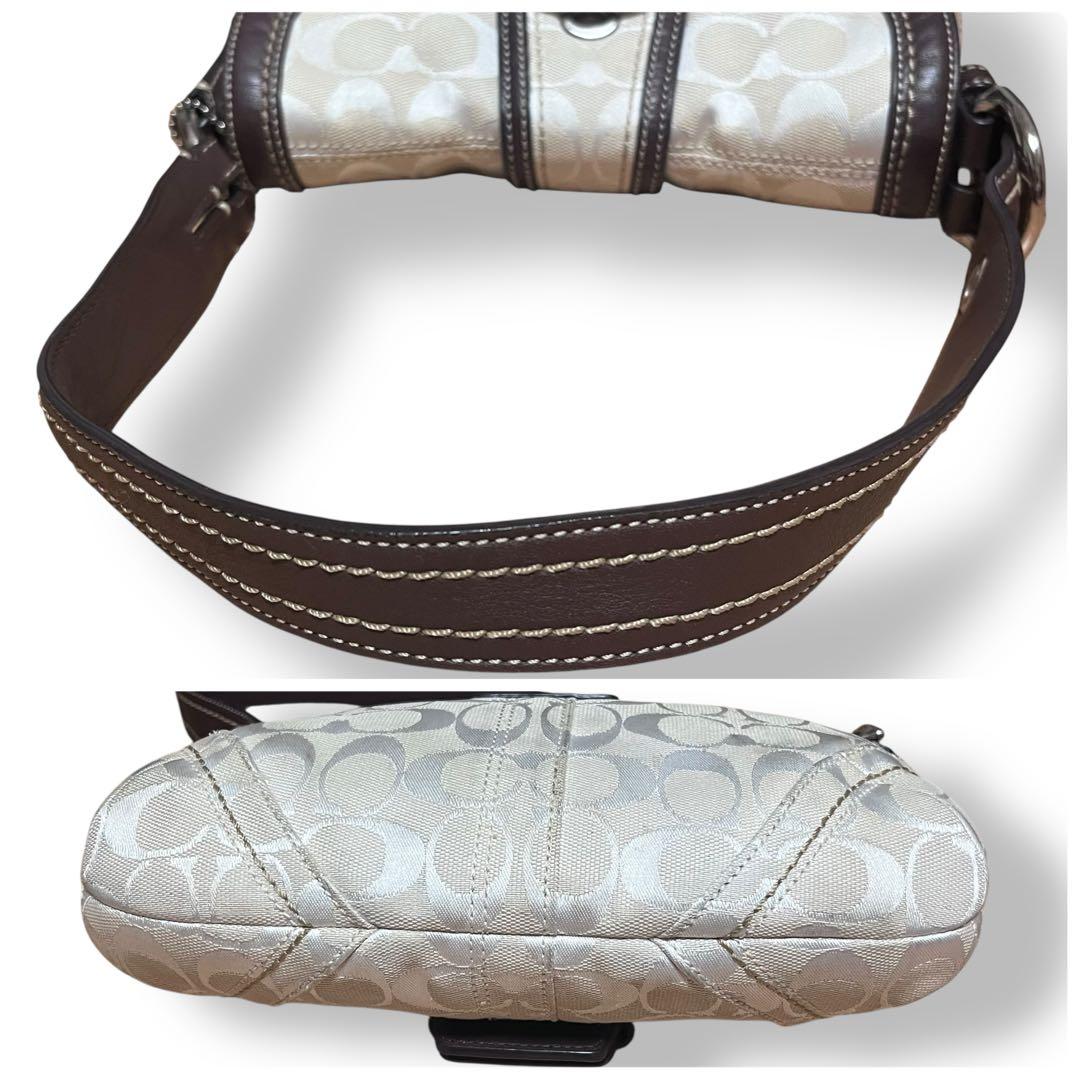 希少美品✨COACH ワンショルダー ソーホー シグネチャー 白　バッグ