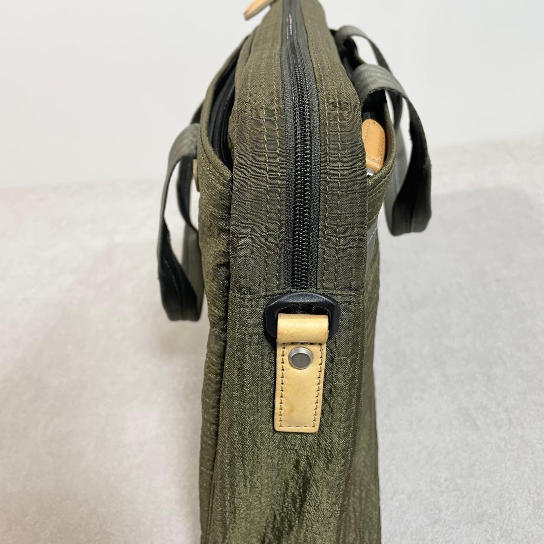 【極美品】ポールスミス ブリーフケース 2way オリーブ ナイロン×レザー
