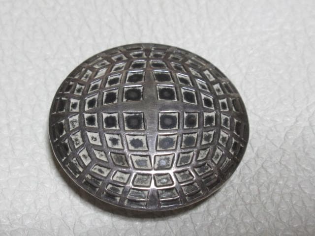 美品希少 1960年代◆丸形 幾何学模様 銀製（シルバー/SILVER）仁丹入れ