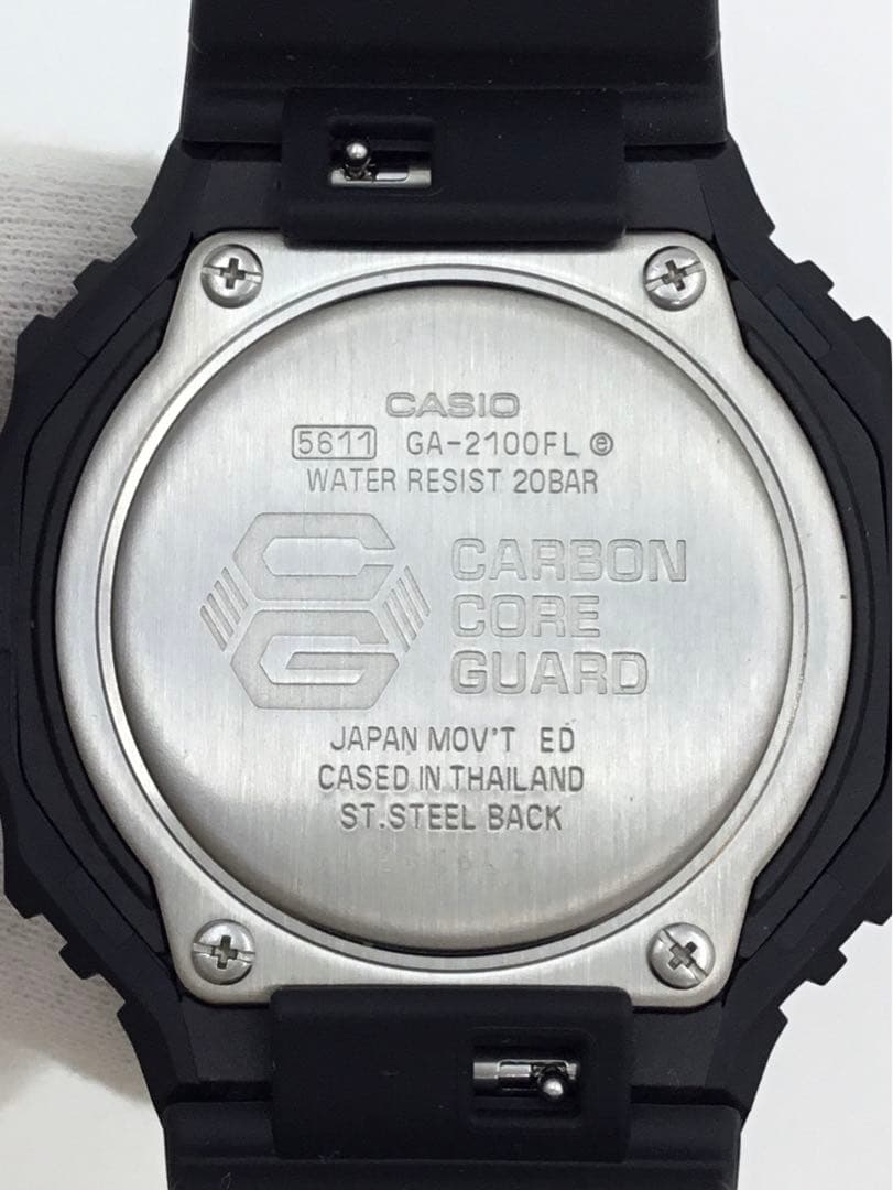 【中古美品】G-SHOCK 腕時計 GA-2100FL 青 黒 グレー A795