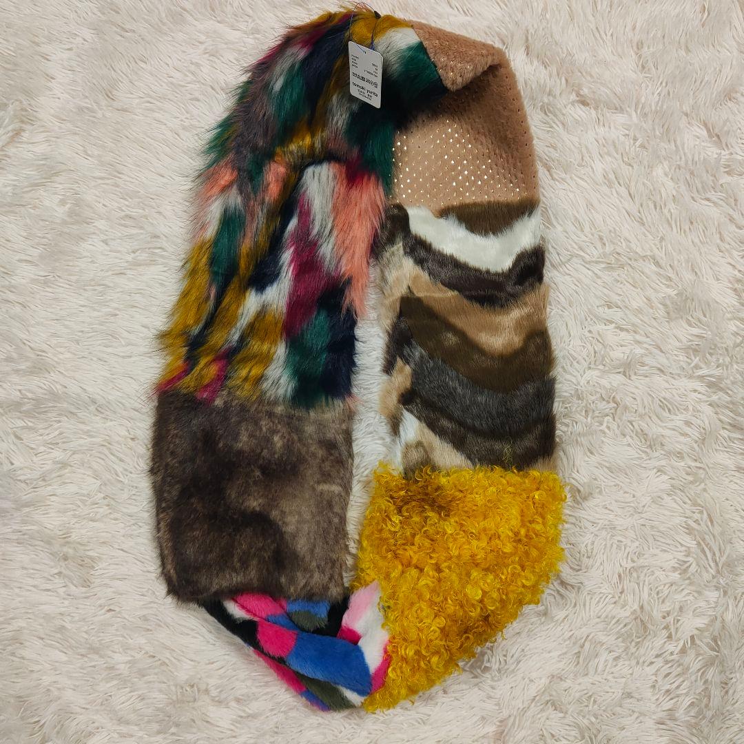 【新品タグ付き】tomoki yurita異素材ミックス スヌード リアルファー