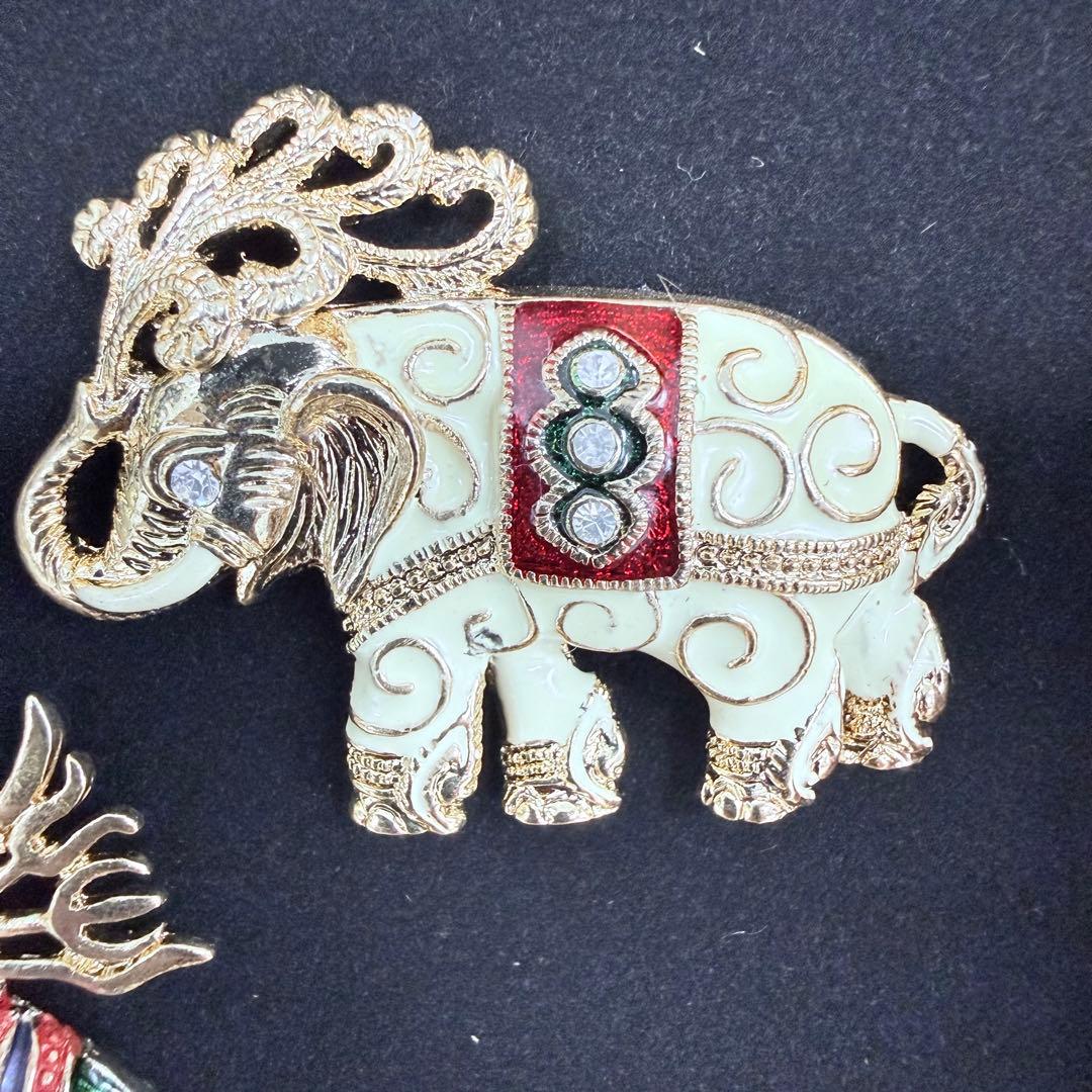 インド 象の装飾セット 額縁入り オブジェ 5体セット